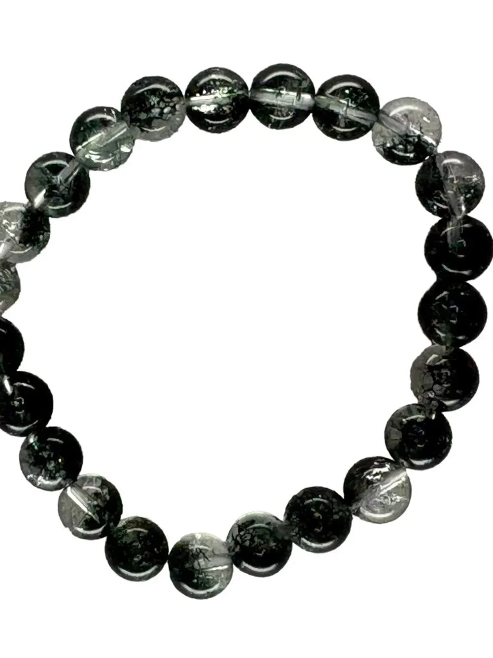 8mm Natural Green Phantom Ghost Quartz Bracelet Wealth Heart Chakra Healing Gift